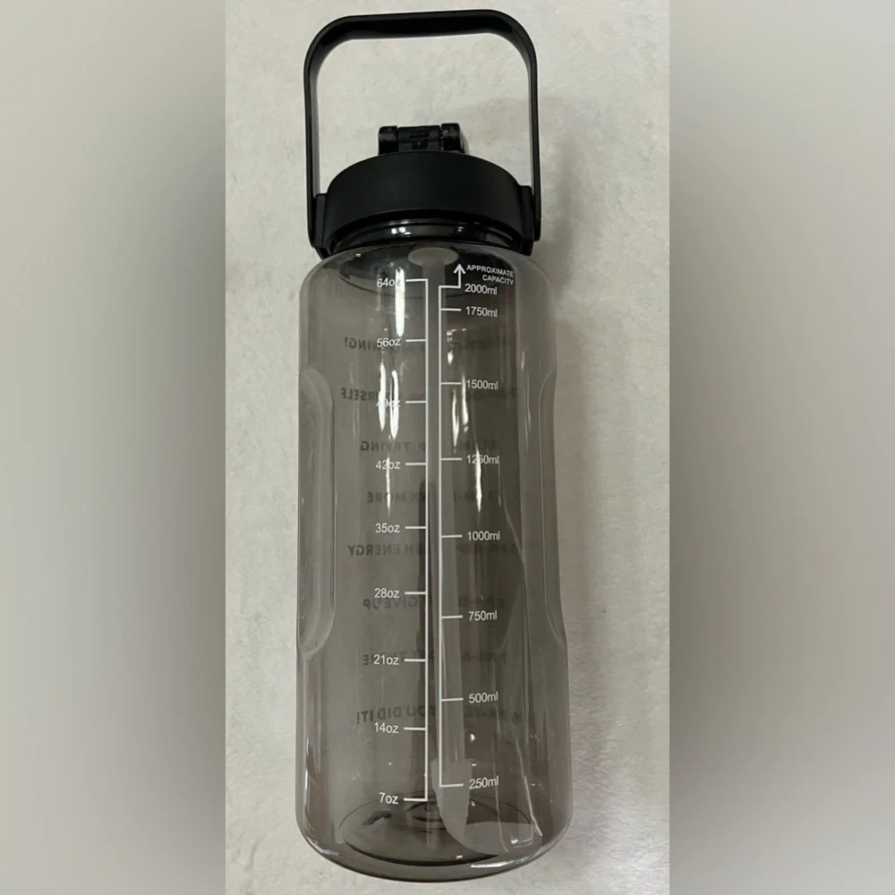 Motivational 64oz water bottle in light black/clear NYE Resolution! New!! - Picture 2 of 3